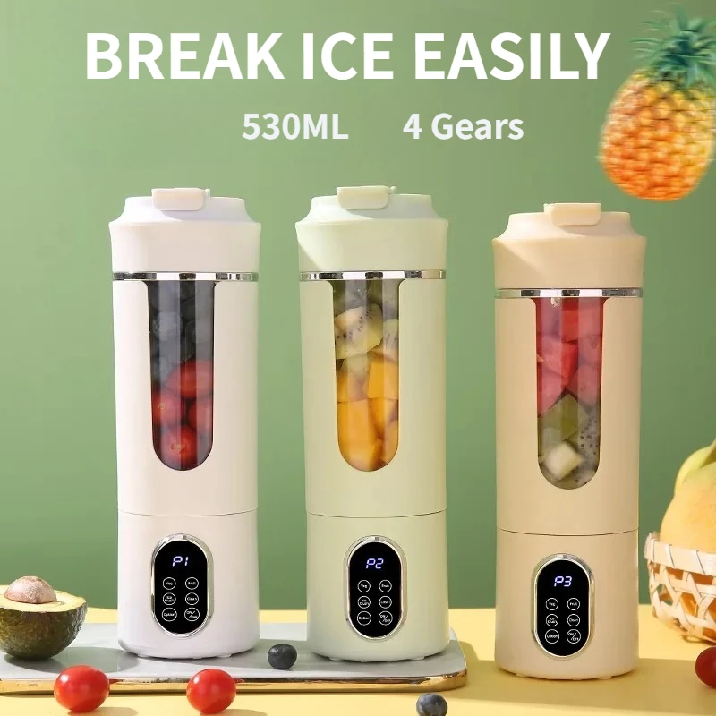 530ml USB Rechargeable 12-Blade Portable Blender