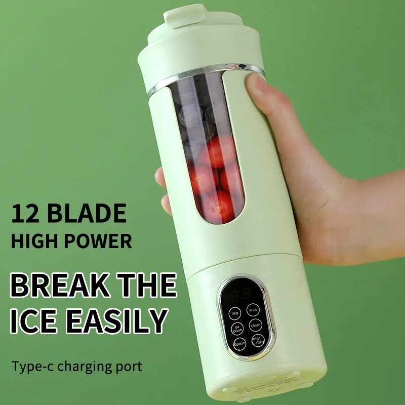 530ml USB Rechargeable 12-Blade Portable Blender - Image 2