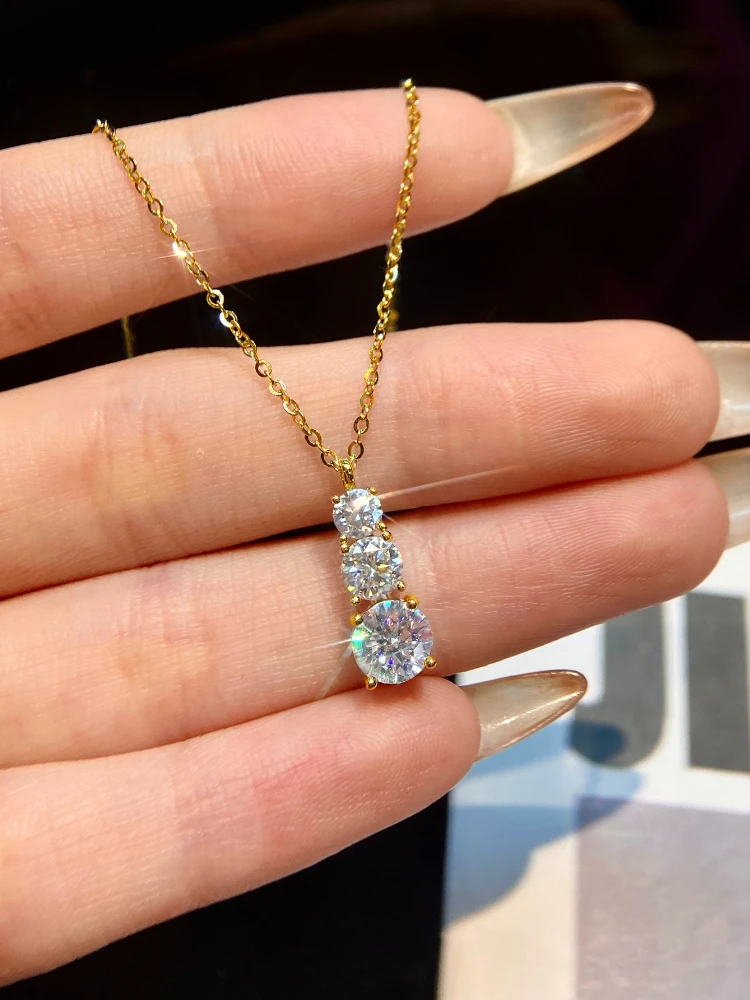 Round Diamond Necklace for Women - Image 2