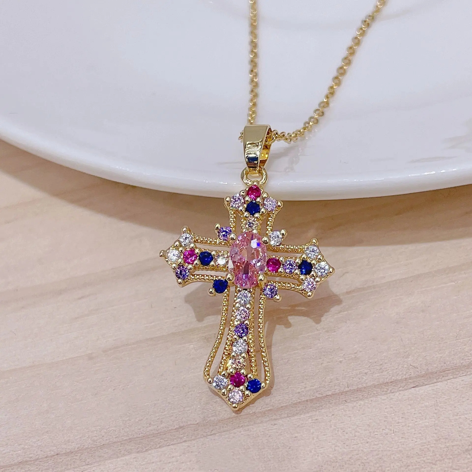 Unisex Cross Necklace - Image 2
